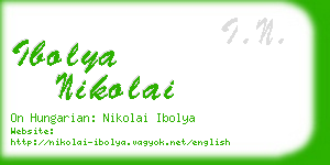 ibolya nikolai business card